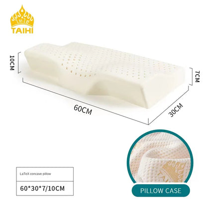 TAIHI 93% Natural latex Pillow For Neck Pain Thailand Massage Cervical Orthopedic Pillows For Sleeping Effectively Prevent Mites