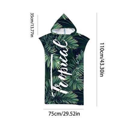 Surfing Diving Summer Surf Poncho Men Women Microfiber Fabric Quick-Dry Robe With Hood Unisex Outdoor Swim Towel Warmer