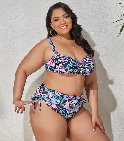 High Waist Leopard Bikini Set Plus Size Swimwear for Women Swimsuit Beachwear Bathing Suit Thong