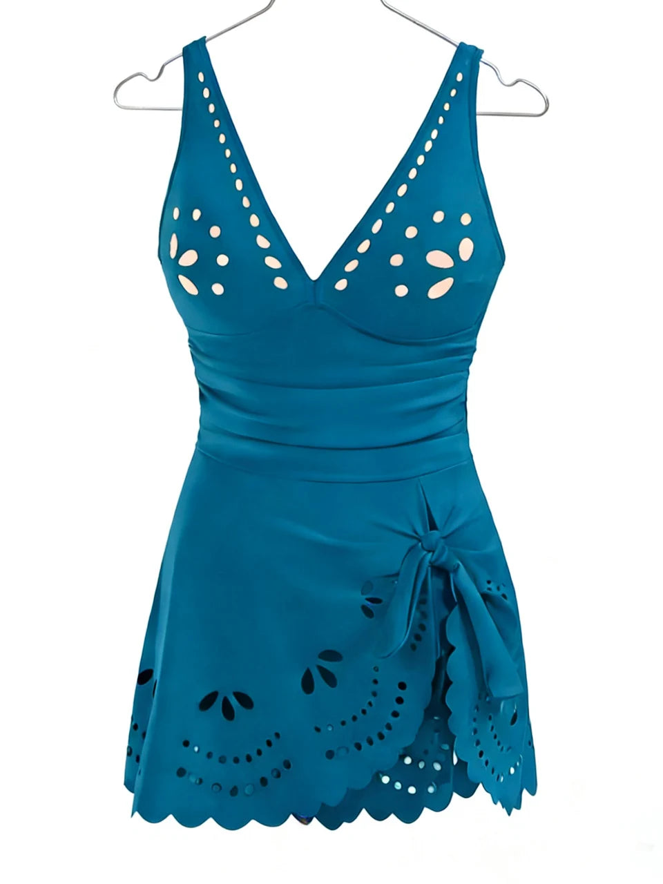 Strappy Plunging Swimwear Women One Piece Beach Dress Swimsuit Female Side Tie Knot Bathing Swimming Suit Padded Beachwear