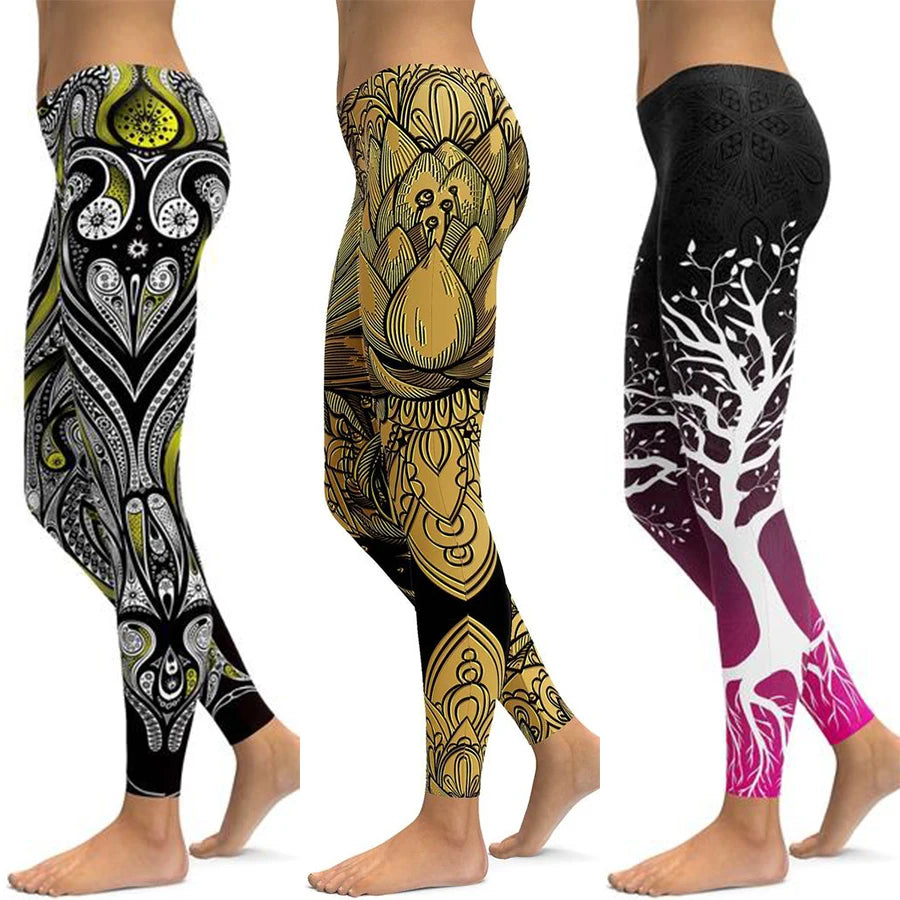 LI-FI Print Yoga Pants Women Unique Fitness Workout Sports Running Leggings Push Up Gym Wear Elastic Slim