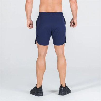 Men summer Double-deck fitness sports shorts slim quick drying breathable woven Shorts Men's sweatpants training gym clothing