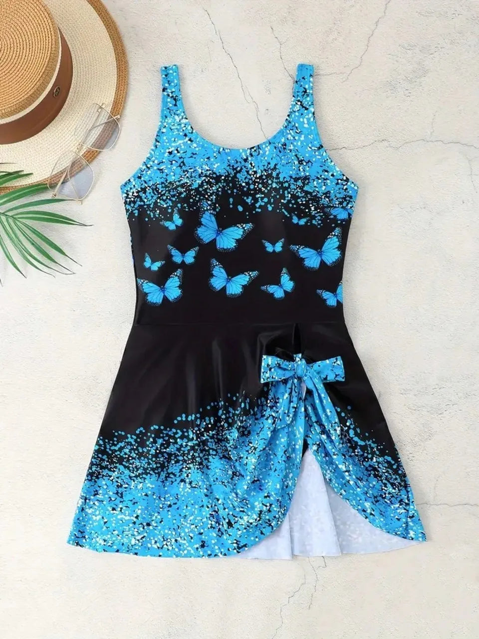 Strappy Printed One Piece Swimsuit Women Side Knotted Beach Dress Swimwear Female Bathing Swimming Suit Padded Beachwear