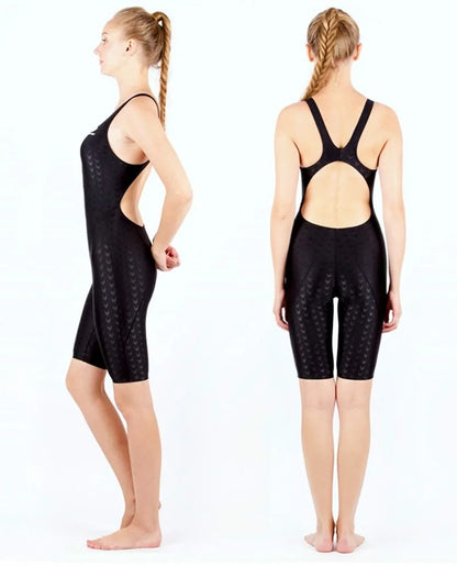 HXBY Professional Competition Knee Length Waterproof Chlorine Resistant Women's Swimwear Plus Size 5xl
