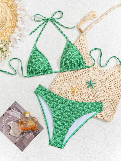 Bikini's Multi Color Choice Bathing Suit Women Dot Cheetah Print Split Swimsuit Backless Lace Up Beachwear Fashion Holiday Bikini Set Summer