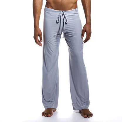 Casual Men's Yoga Drawstring Elastic Pants Sports Gym Active Wide Leg Solid Color Baggy Sweatpants Jogger Pant Trousers Clothing