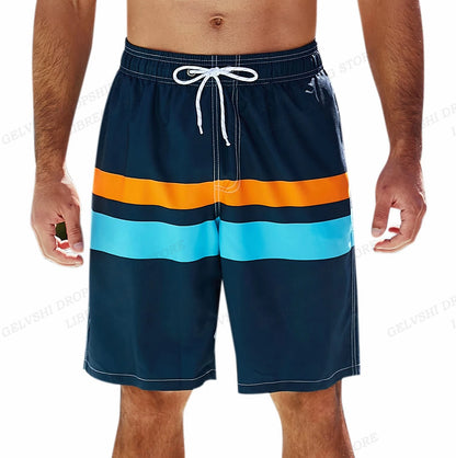 Men's Swimming Shorts Stripe 3d Surfing Board Short Kids Beach Shorts Men Swim Trunks Masculina Sports Fitness Pants Boy Briefs