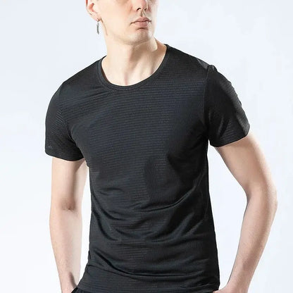 Plus Size 10XL 150KG summer Men sports Quick dry tshirts Short sleeve hole Breathable out door tees large size elasticity tops