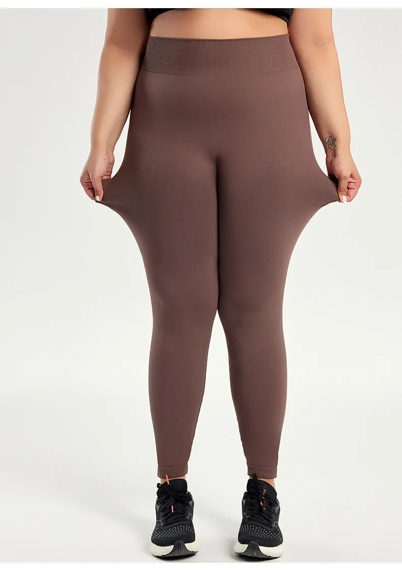 Yoga Pants for Women, Plus Size Running Leggings, High Waist Seamless Long Pants for Obese Fitness