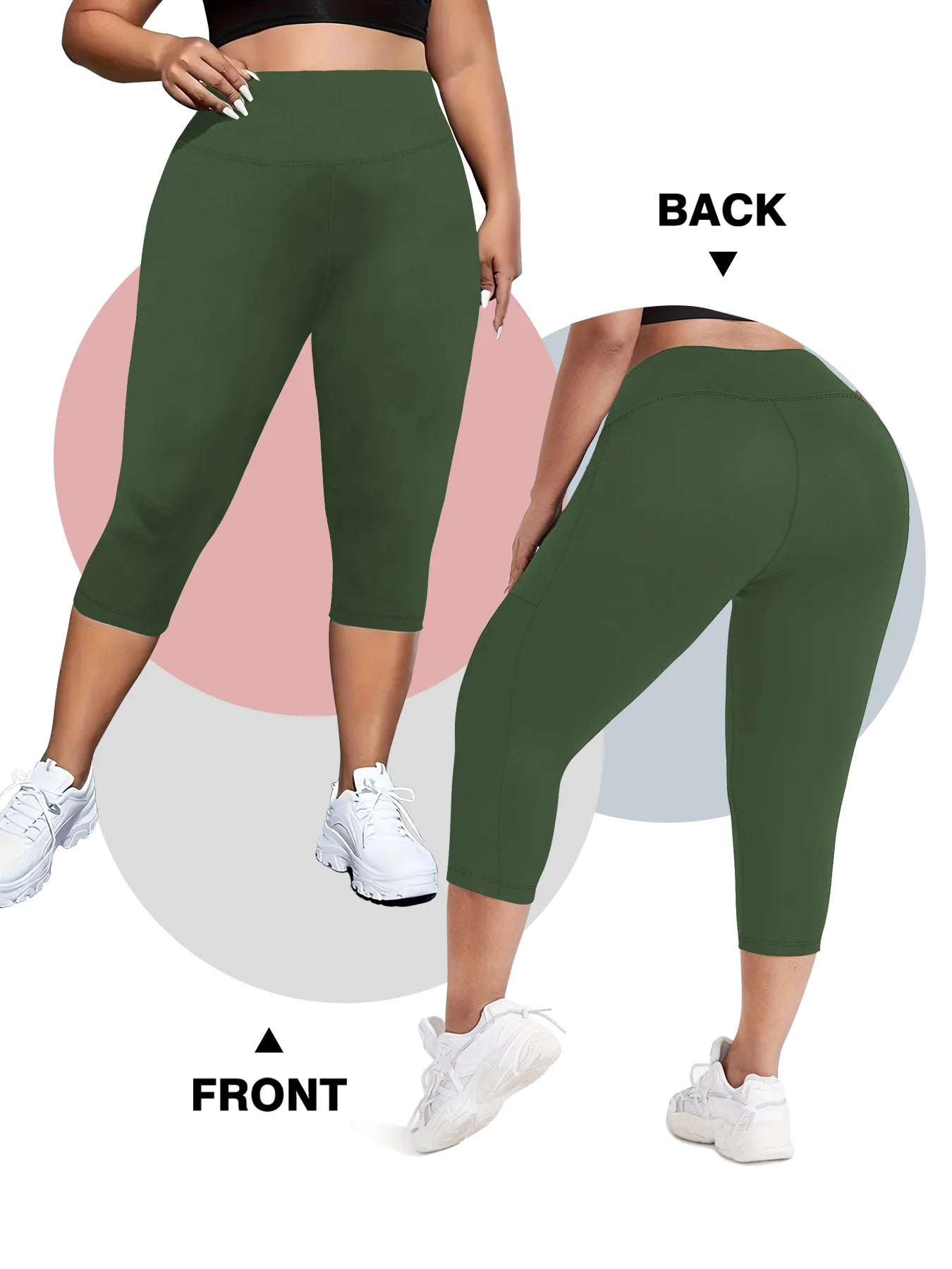 Women's Milk Silk Yoga Pants Plus Size High-Waisted Workout Leggings with Side Pockets, European Fit Gym To Street Activewear