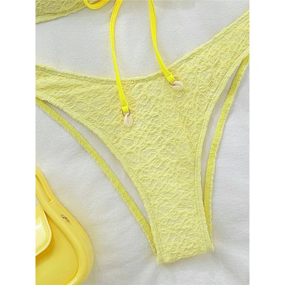 XS - L Wrinkled Brazilian Cut Out Bikini Women Swimwear Female Swimsuit Two-pieces Bikini set Bather Bathing Suit Swim