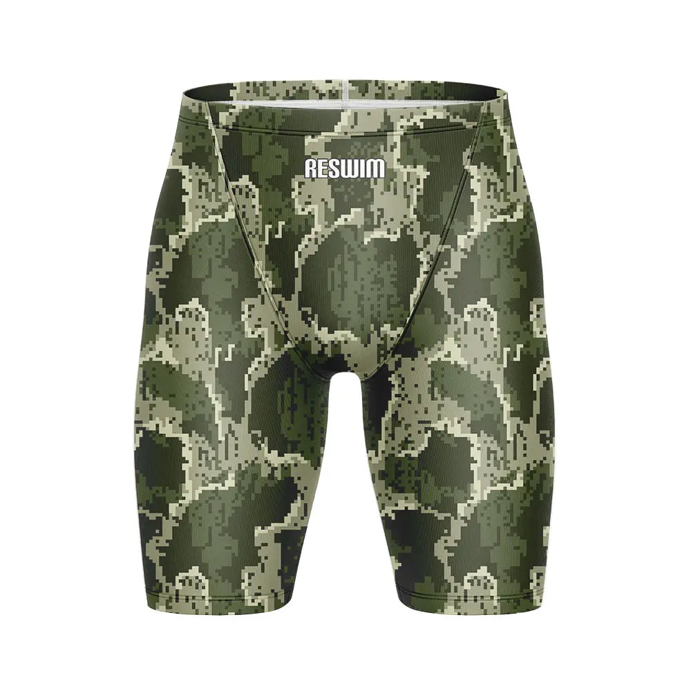 Mens Summer Swim Jammer Quick Dry Swimsuit Print Swimming Beach Tights Shorts Surfing Trunks Men's Swimwear Sports Training Pants