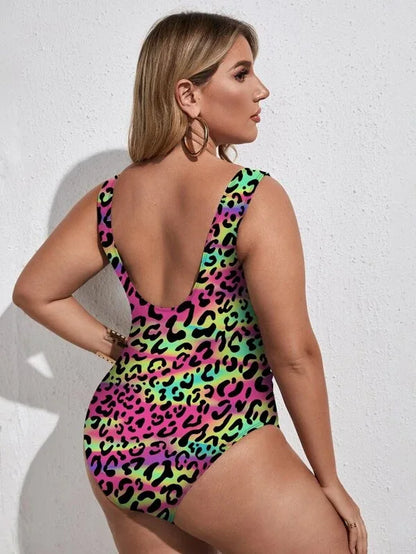 Push UP Plus Size Swimwear Women Strapped Hollow Large One Piece Swimsuit Backless Beach Big Bathing Suit
