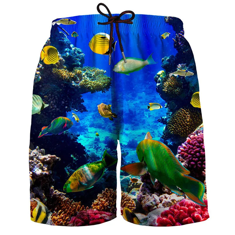 Hawaiian 3d Print Plants Beach Shorts For Men Boys Quick Dry Surf Board Shorts Bathing Suit Casual Summer Swimming Trunks