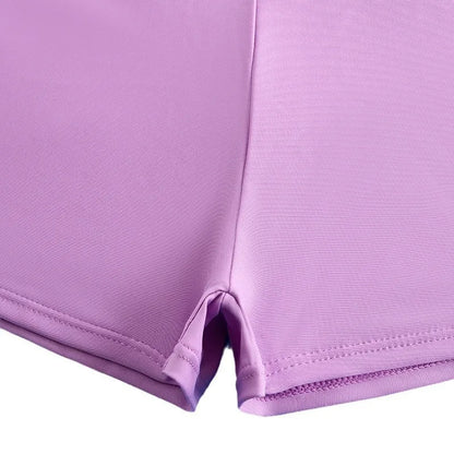 Girls High Waist Bikini Sets Heart Print Crop Tops Kids Swimsuit 8-14 Years Children's Swimwear Teenage Bathing Suit Purple