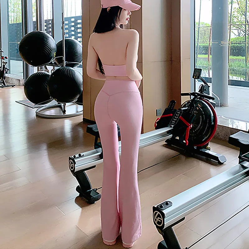 Flare Yoga Leggings Women High Waist Wide Leg Yoga Pants Active Fitness Workout Gym Tights Gym Sports Trousers Clothing