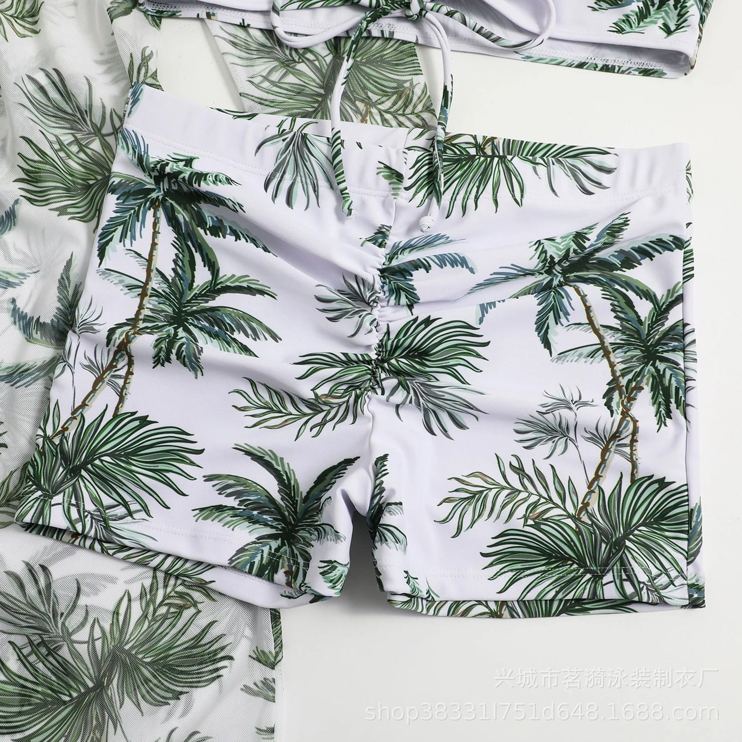 Summer Print Bikinis Swimwear Female Swimsuit Beachwear Push Up Three-Piece Bikini Set Women Swimming Bathing Suit