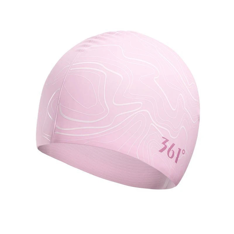 Brand Women Men Silicone Swimming Cap Stripe Printed Water Caps Bathing Hat Swim Pool Accessories for Adults