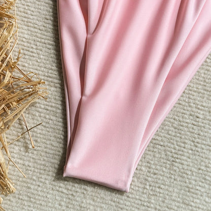 Pink One Piece Swimsuits Closed Women's Swimwear Push Up For Swimming Wear Body Bathing Suits Beachwear Pool Bather