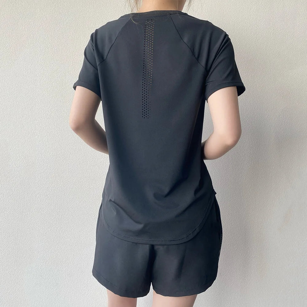 Sportswear Woman Gym Yoga Clothes Women T-Shirt Short Sleeve Quick Dry Fitness Top Breathable Running Shirt Yoga Wear