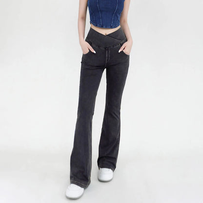 Jeans Style Design For Women Leggings Yoga Pants Denim Bell-bottoms Soft Elastic Breathable High waist 4 Pockets Women's Pants