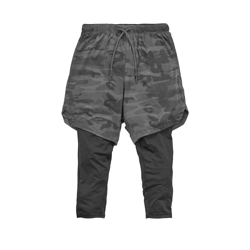 Men’s 2 In 1 Running Pants Jogging Quick Drying Training Sport Pants Double Layer Sweatpants Beach Board Gym Fitness Pant