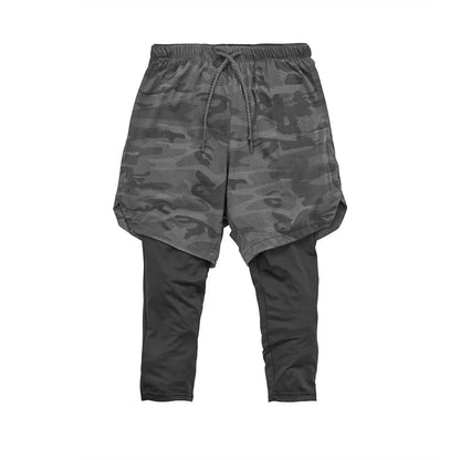 Men’s 2 In 1 Running Pants Jogging Quick Drying Training Sport Pants Double Layer Sweatpants Beach Board Gym Fitness Pant