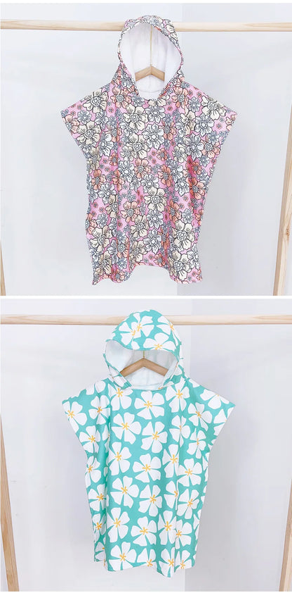 Beach Towel for Boys Girls Hooded Bath Towel Wrap Toddler Pool Towel with Hood Microfiber Absorbent Sweat-absorbent Swim Robe