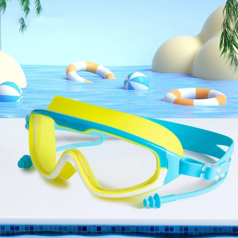 Swimming Gear Big Frame Swimming Goggles Anti Fog Wide View Swim Glasses Elastic Soft Swimming Eyewear Swimming Pool