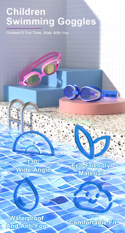 Children Swimming Goggles Anti-Fog Anti-UV Swimming Goggles Silicone Adjustable Professional Swimming Goggles Unisex