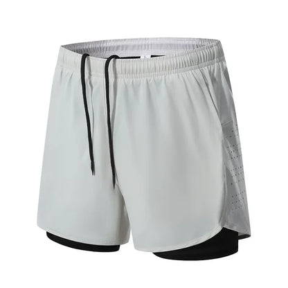 Summer 2 in 1 Jogging Clothing Gym Marathon Running Fitness Beach Shorts Men Sportswear Double-deck Training Sport Shorts Pant