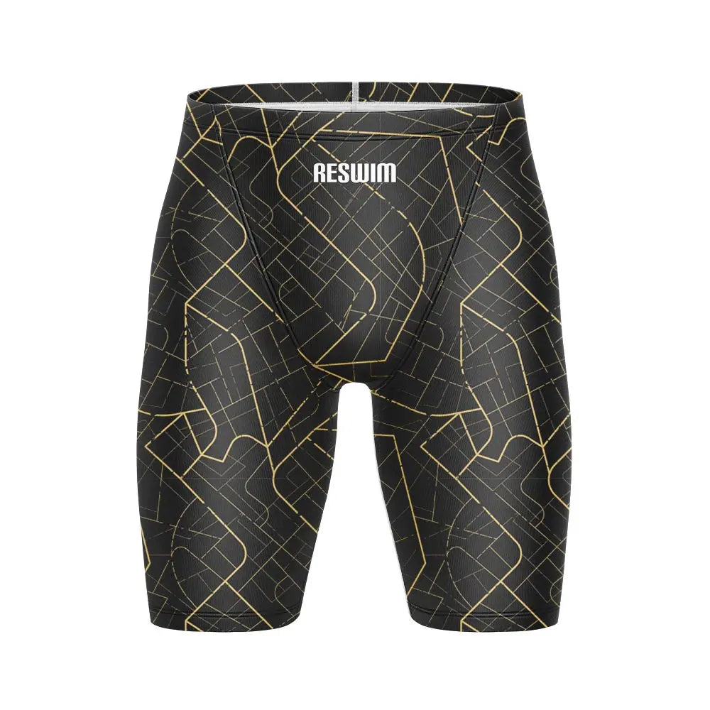 Men's Print Swim Jammer Training Sports Beach Diving Surfing Pants Tights Shorts Swimming Trunks Summer Quick Dry Swimsuit