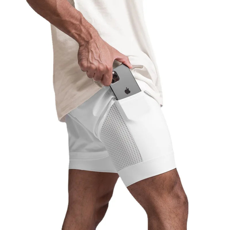 Running Shorts Male Gym Men's Shorts Crossfit 2 IN 1 Sport Shorts Homme Fitness Basketball Jogging Bodybuilding Short Pants