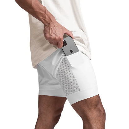 Running Shorts Male Gym Men's Shorts Crossfit 2 IN 1 Sport Shorts Homme Fitness Basketball Jogging Bodybuilding Short Pants