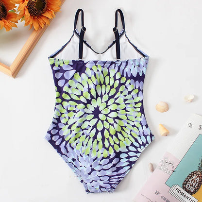 Print Girls One Piece Swimsuit 7-12 Year Kids Swim Suit Cute Children's Swimwear Beachwear Teenage Bathing Suits Summer