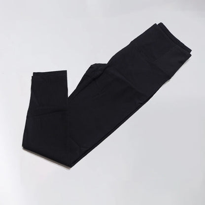 Seamless Ribbed Yoga Pants Women Push Up Leggings Elasticity Sports Pants Solid Gym Clothing High Waisted Abdomen Leggings Women
