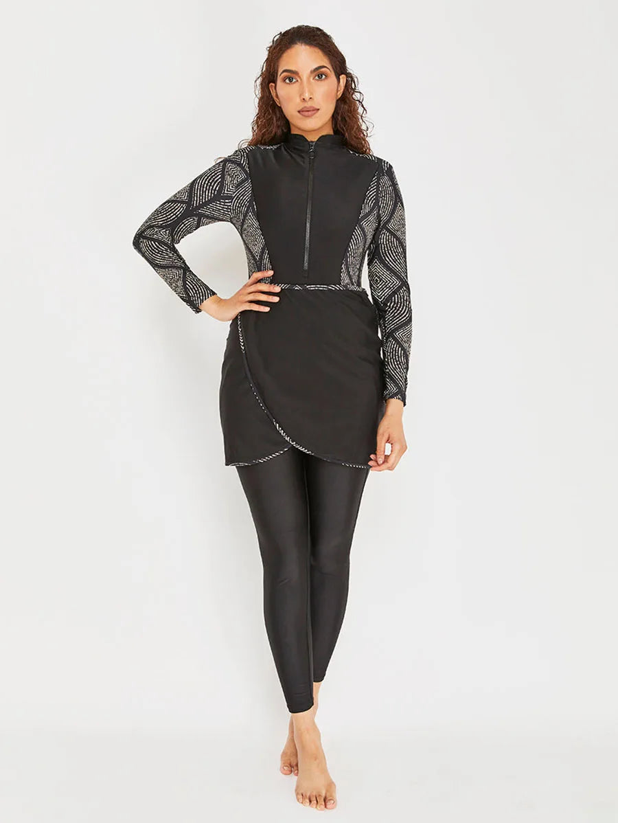 3PCS Modest Burkini Femmes Short/Long Sleeves Islamic Swim Suit Swimwear Women Swimsuit