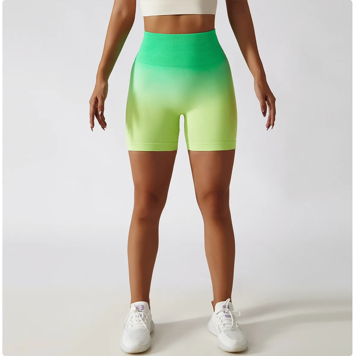 Summer Seamless High Waist Yoga Shorts Butt Lift Cycling Shorts Gym Shorts Women Pants Breathable Tie-dye Sports Leggings Women