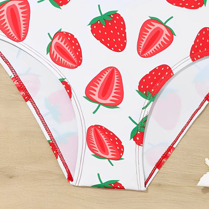 Girls Printed Ruffle Swimsuit One Piece Kids Swimwear Children Swimming Bathing Swim Suit Beachwear