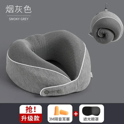 Travel Pillow Memory Foam Neck Support Flight Comfortable Head Cushion Support Neck Pillow Accessories for Sleep Rest Airplane