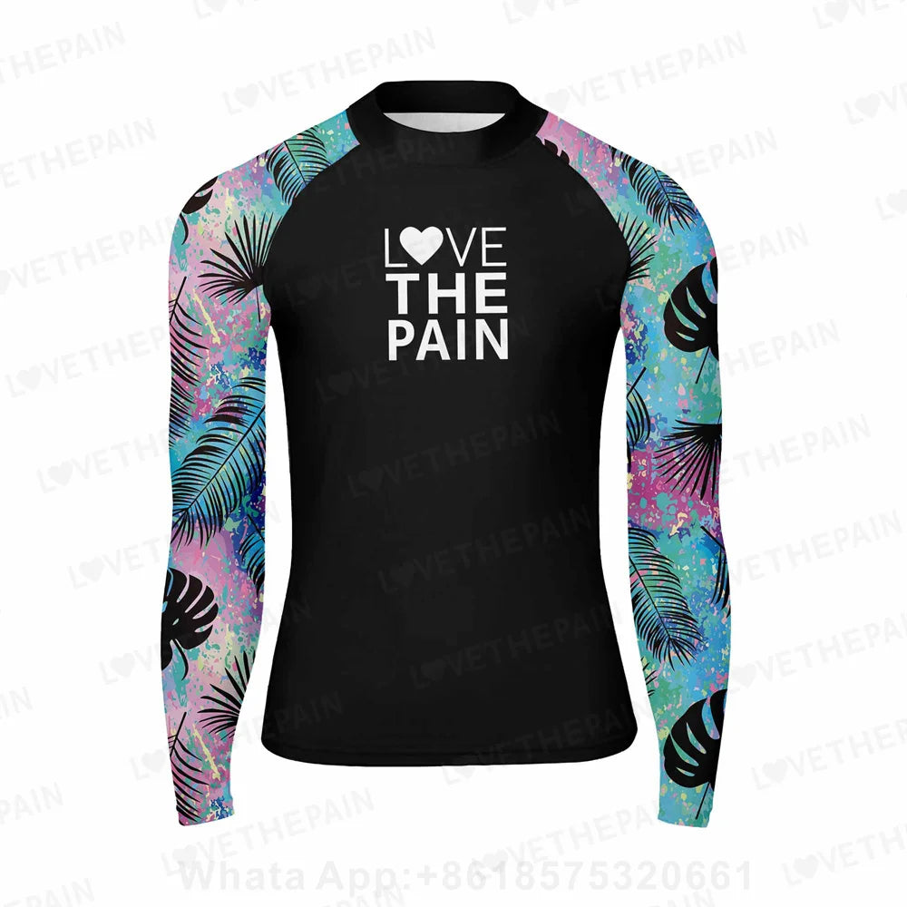 Men's Surfing Wear Swimming Diving T-Shirts Long Sleeve Rash Guard Swimwear Elasticity Beach Surfing Sun Protection Clothing