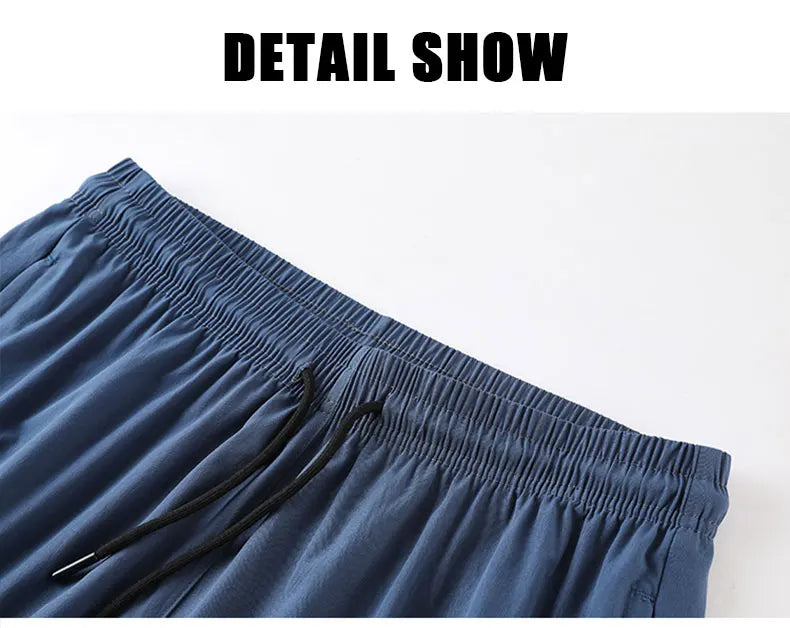 Men Gym Jogging Sport Pants Thin Loose Quick-Dry Long Exercise Clothing Zipper Pockets Training Bodybuilding Trouser Marathon
