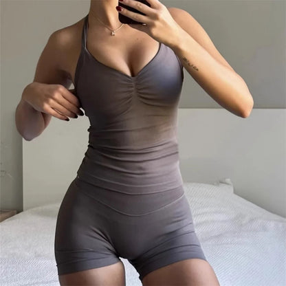 2PCS D-impact Yoga Set Women Tracksuit Workout Sportswear Gym High Waist Leggings Fitness Shorts Push Up Bras Sports Suits