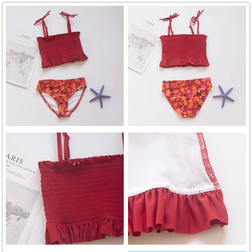 Multi Style Multi Colour Kids Girls Bikini Set 2025 New Print Girls Kids Swimwear Swimsuit Summer Children  Bathing Suit