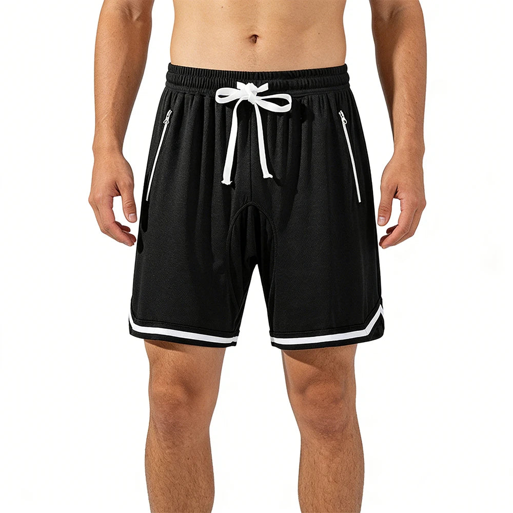 Men Casual Gym Mesh Short Lightweight Breathable Jogger Training Short Pants with Drawstring and Zip Pockets Multi-Color Options