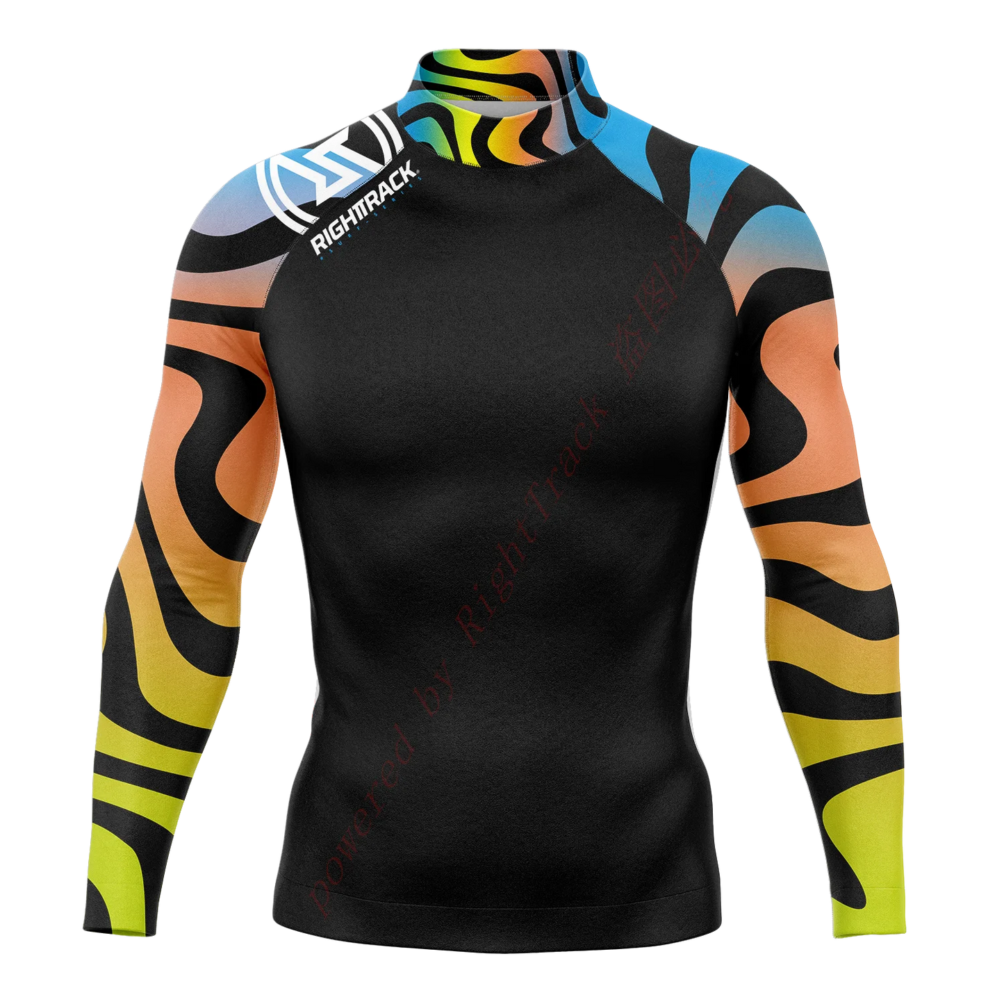 Men's Surfing Shirt Nautical Diary Lycra Rash guard RIGHTTRACK For Surf Sportswear Beach UV Swimwear UPF50+ Clothes