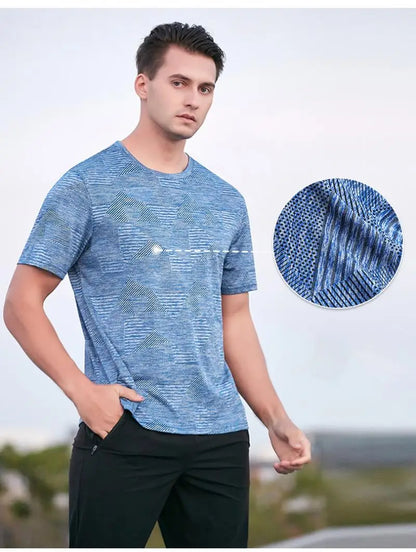 (M-5XL)Men Loose Fit Quick Dry Sport T-Shirt Running Football Basketball Gym Short Sleeve Tee Shirt Breathable Fitness Tops