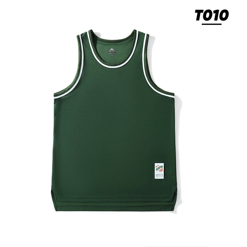 Men's Basketball Vest Clothing Oversized Sleeveless T-Shirt Sports Fitness Round Neck Tank Top Muscle Training Running Vest