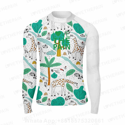 Mens Surf T-Shirt Tops Gym Training Clothes Swimwear Long Sleeve Swim Uv Tight Rash Guard Surfing Suit Rash Guards Camiseta
