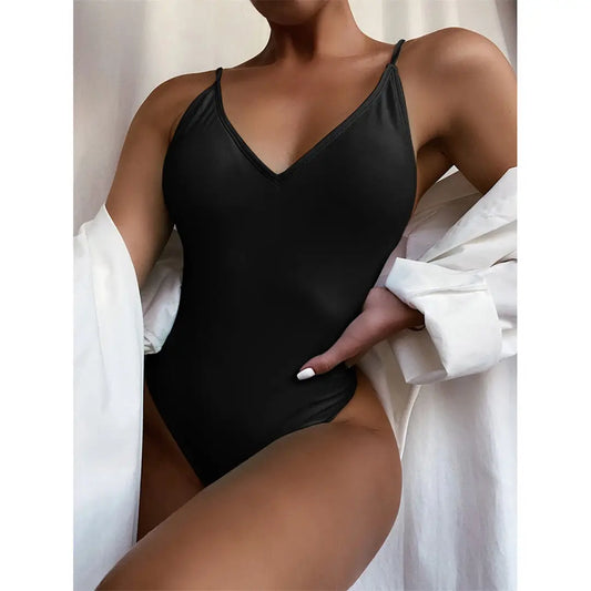 High Cut Backless Monokini Padded Women Swimwear One Piece Swimsuit Female Scrunch Butt Bather Bathing Suit Swim Lady